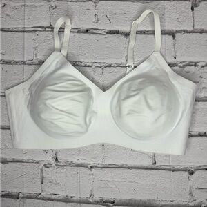 Honeylove Silhouette Bra Size XL 38D 38DD White Astral Wireless Crossover